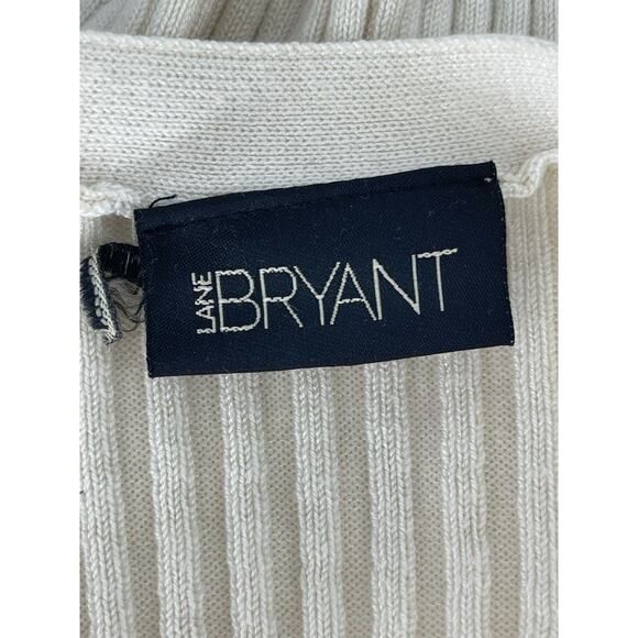 Lane Bryant Cream Ribbed Knit Button Down Cardigan Sweater Women's - Picture 5 of 5